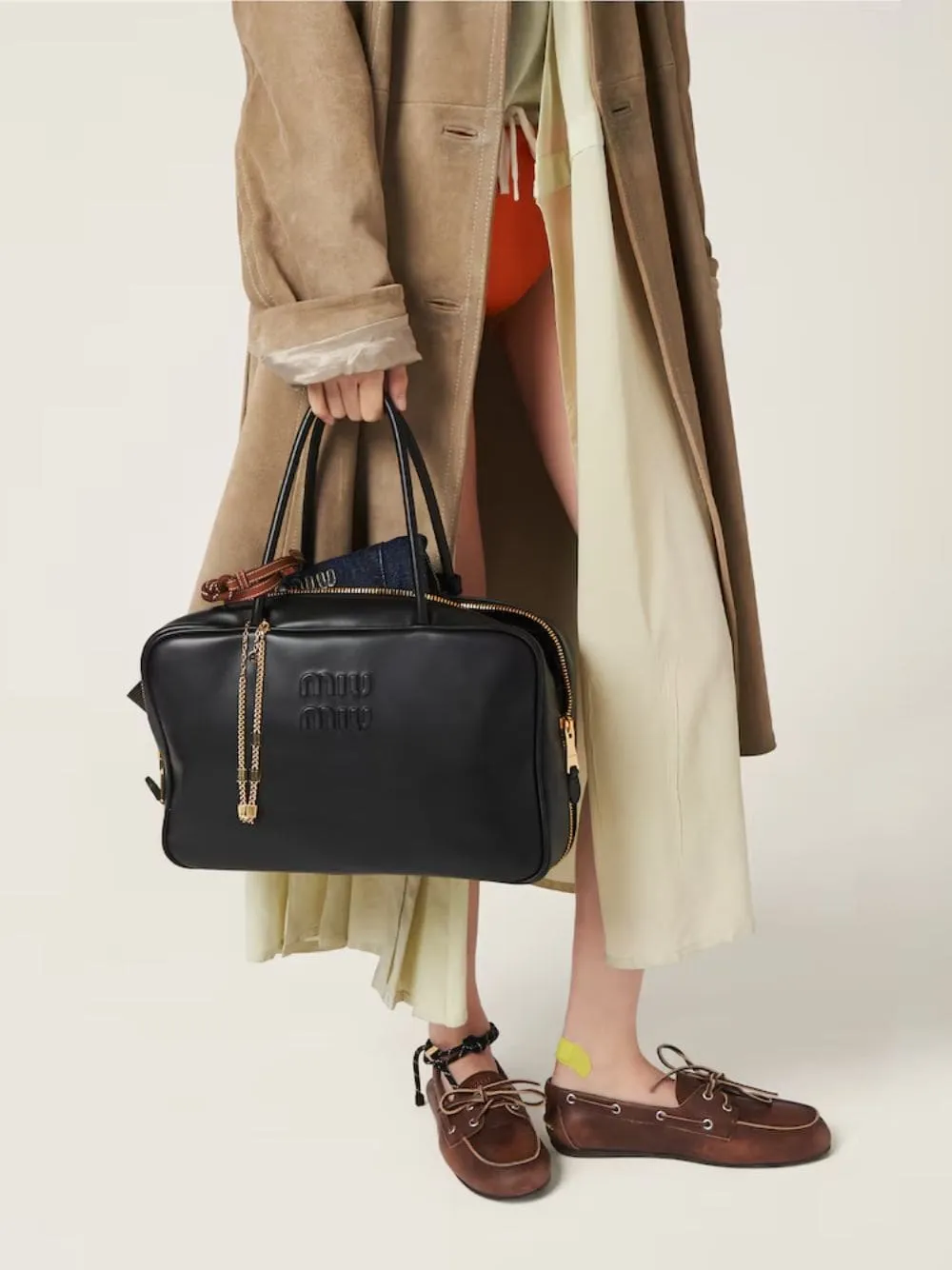 Black Leather Large Beau Bag sold by Fashion Clinic product image thumbnail 5