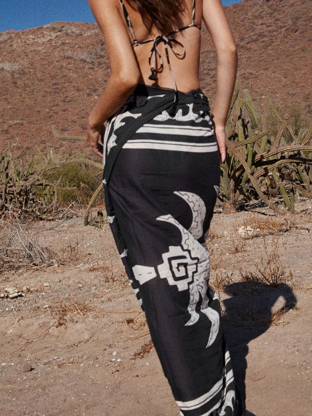 Iconic Black Ancestral Palm Pareo sold by Fashion Clinic product image thumbnail 5