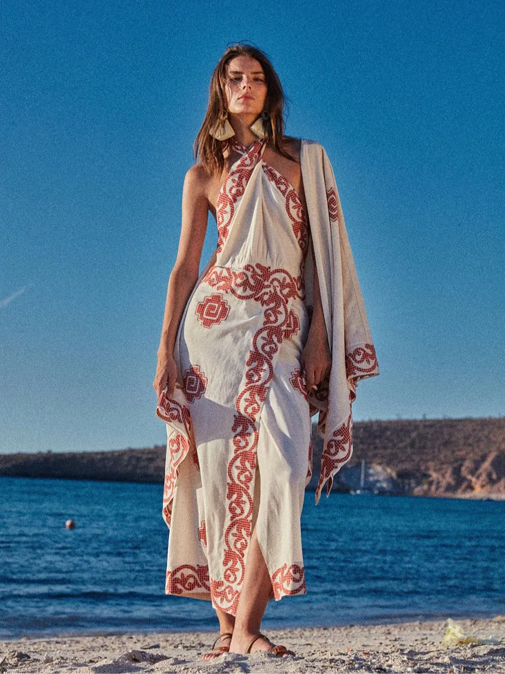 Reinventing Embroidered Halter Dress sold by Fashion Clinic