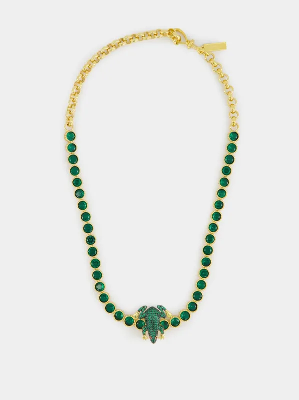 Green Frog Tennis Necklace sold by Fashion Clinic