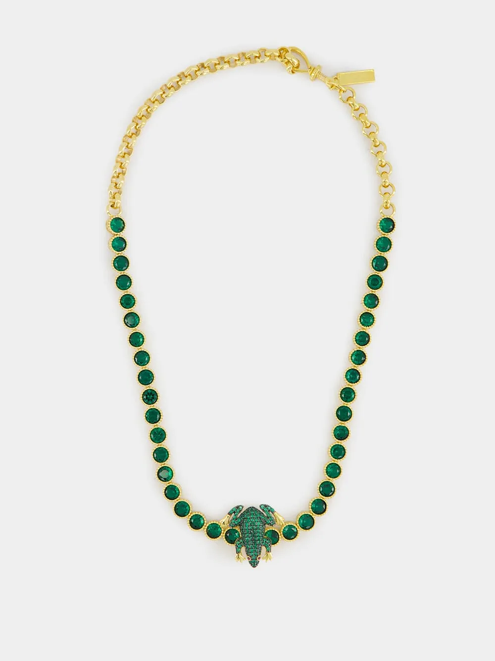 Green Frog Tennis Necklace sold by Fashion Clinic