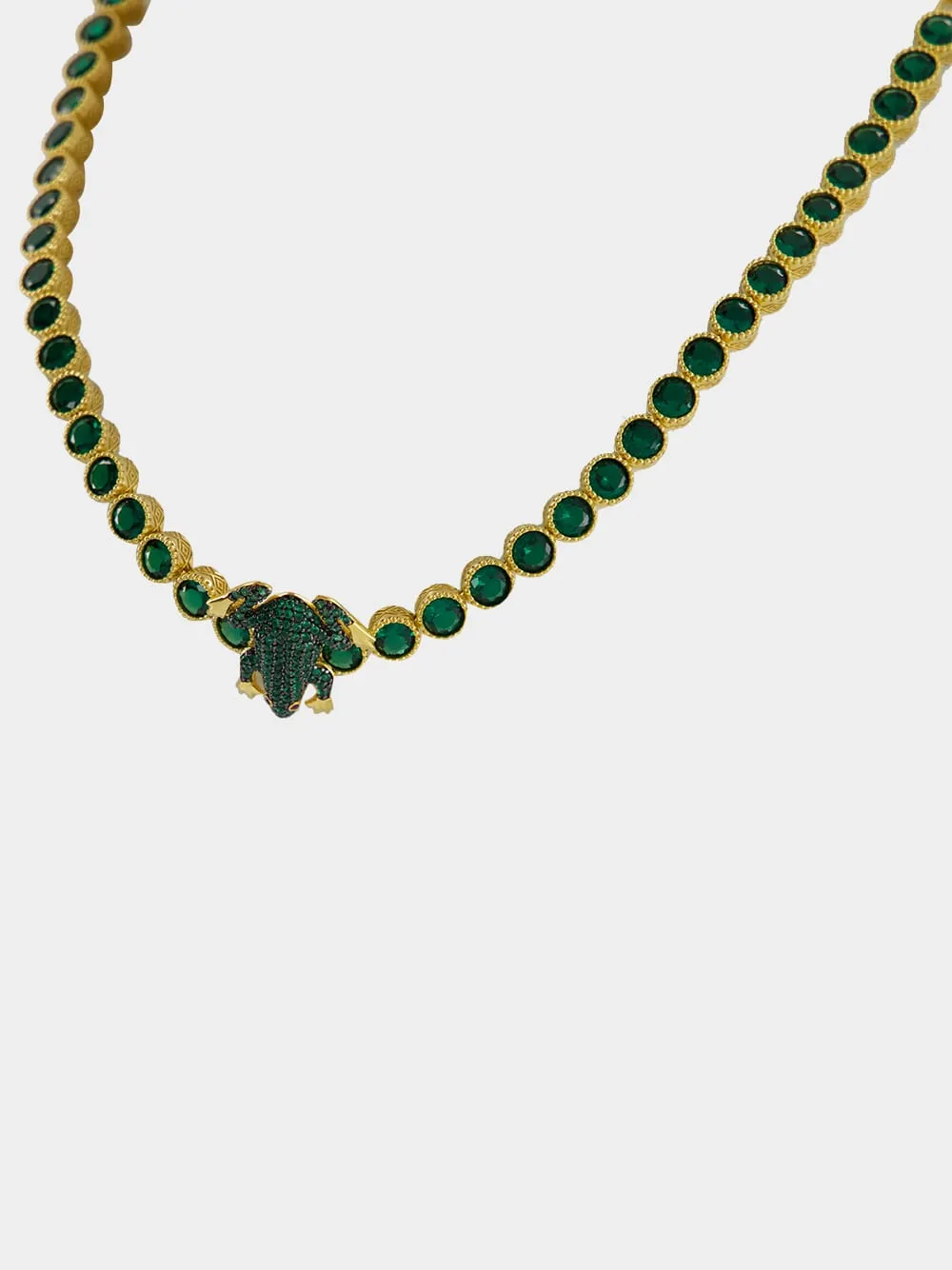 Green Frog Tennis Necklace sold by Fashion Clinic product image thumbnail 3