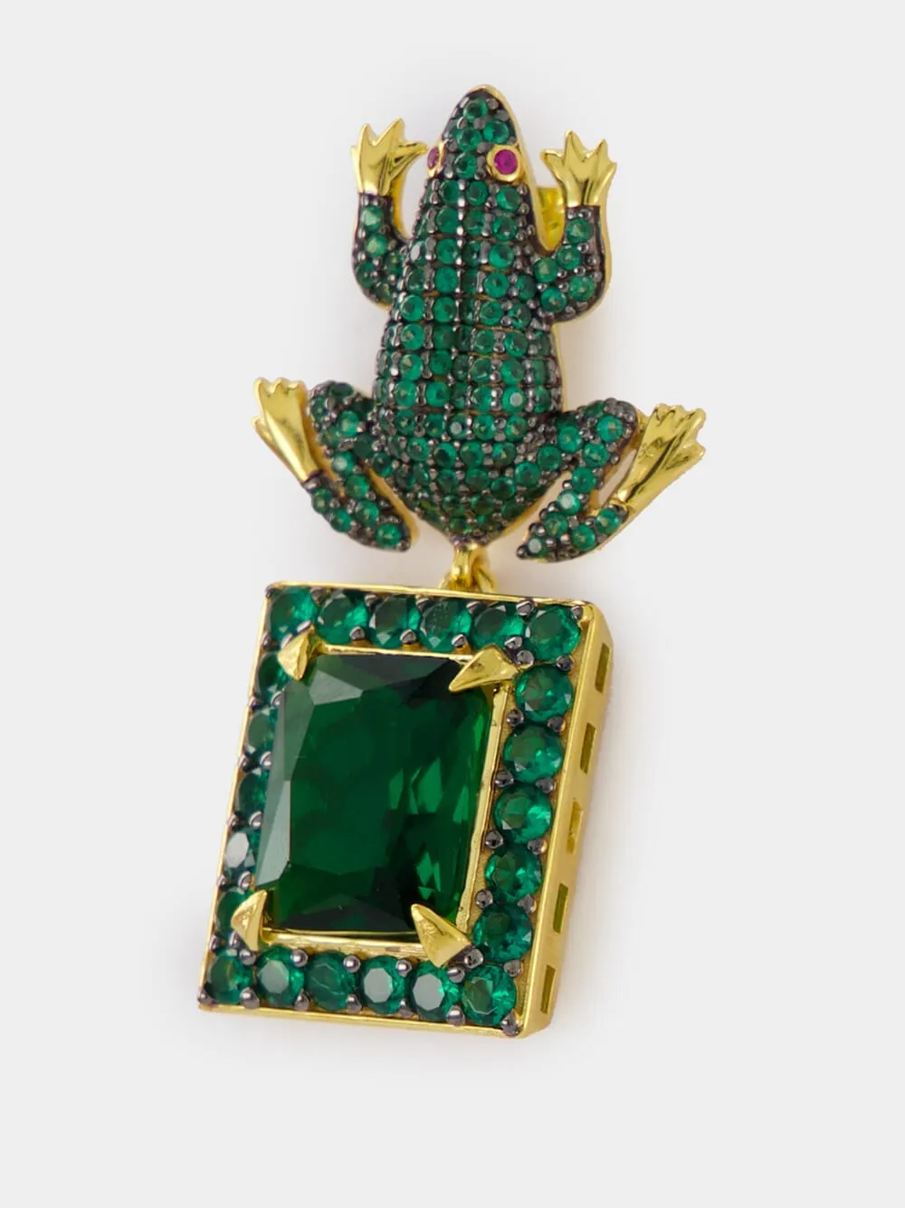 Frog Wales Earrings with Green Zirconia sold by Fashion Clinic product image thumbnail 4