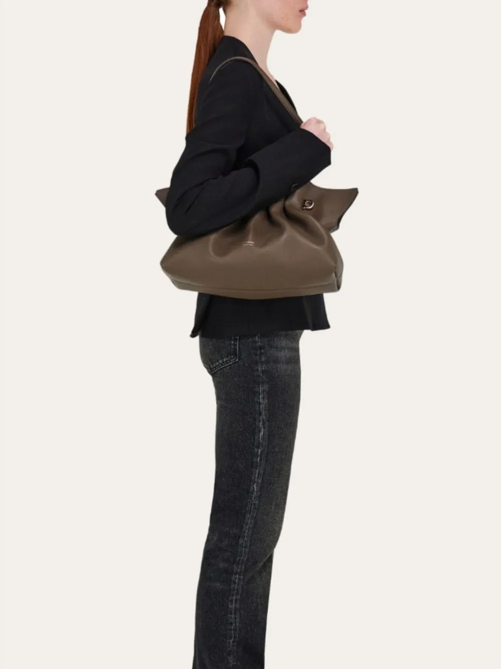 Cement Brown Medium Soft Shoulder Bag sold by Fashion Clinic product image thumbnail 3