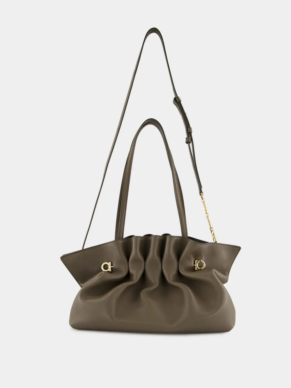 Cement Brown Medium Soft Shoulder Bag sold by Fashion Clinic product image thumbnail 4