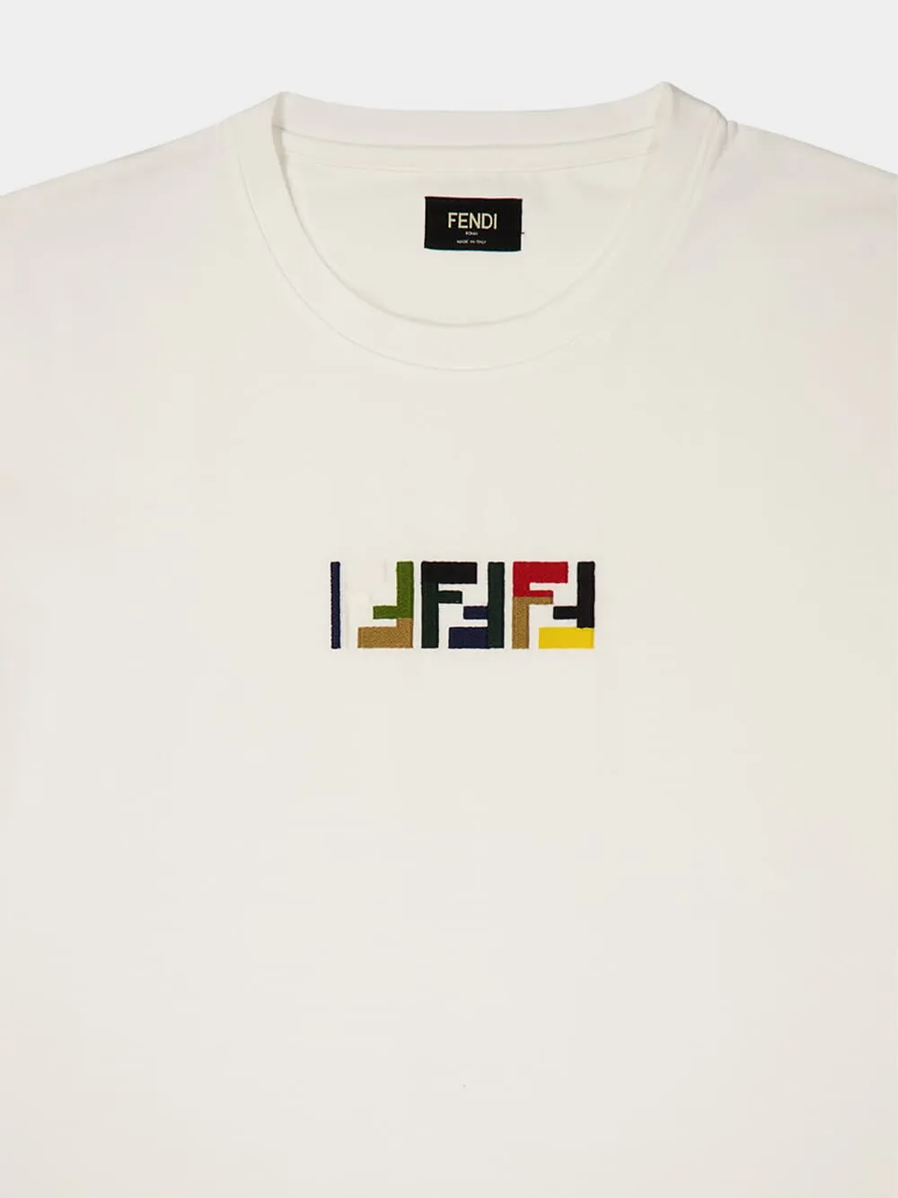 White FF Cotton T-Shirt sold by Fashion Clinic product image thumbnail 3