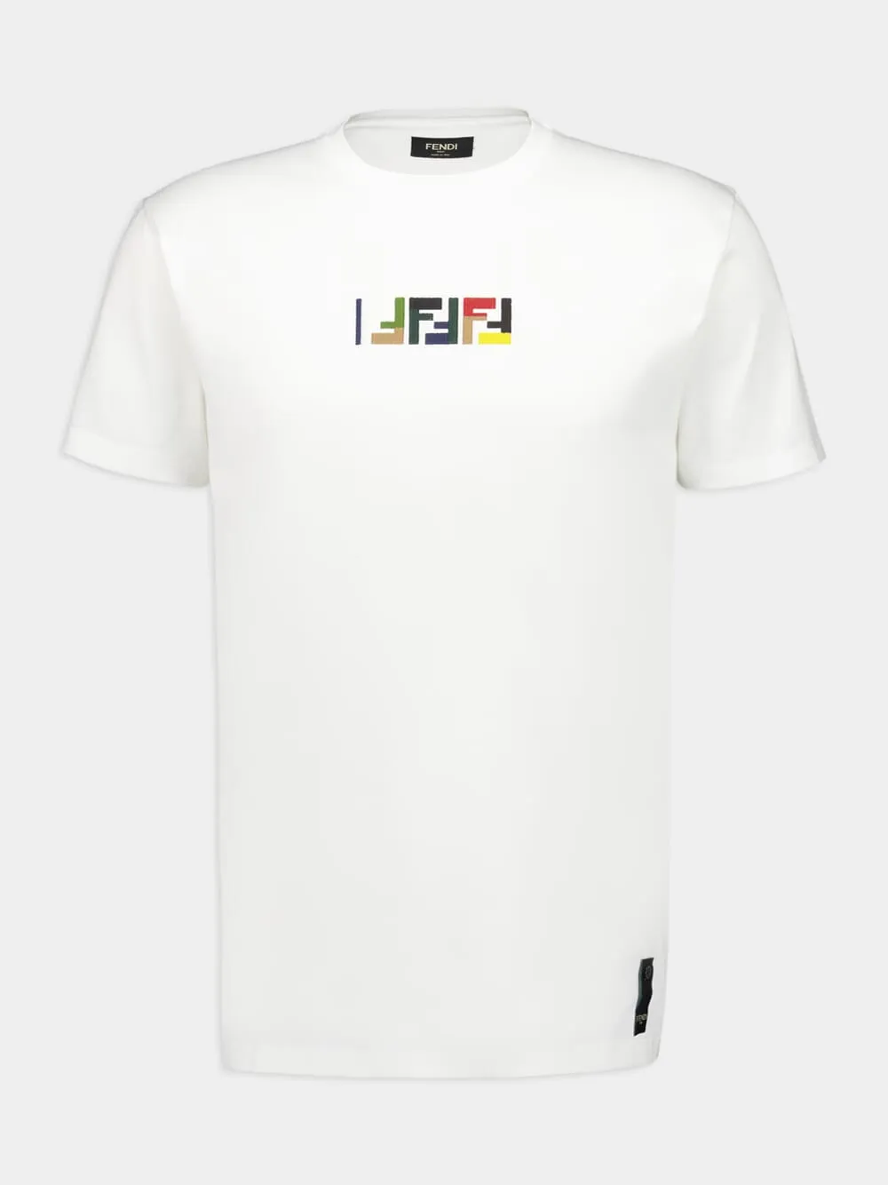 White FF Cotton T-Shirt sold by Fashion Clinic