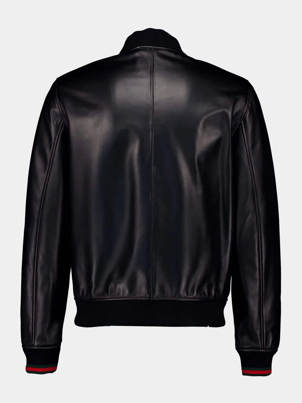 Leather Bomber Jacket with Web sold by Fashion Clinic product image thumbnail 2