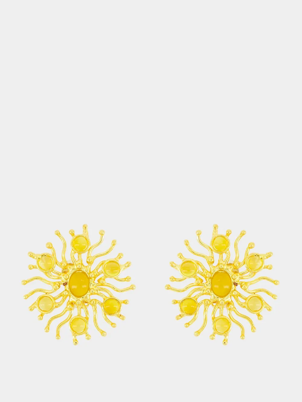 Gold Sunshine Earrings with Yellow Onyx sold by Fashion Clinic