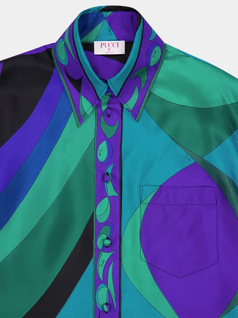 Emerald Printed Silk Twill Shirt sold by Fashion Clinic product image thumbnail 3