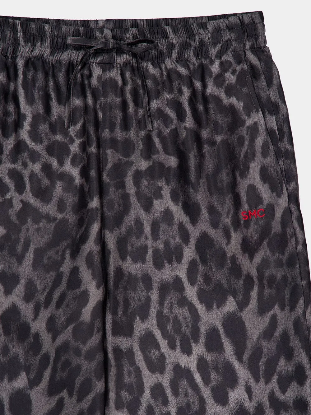 Ash Grey Silk Leopard Pajama Trousers sold by Fashion Clinic product image thumbnail 3