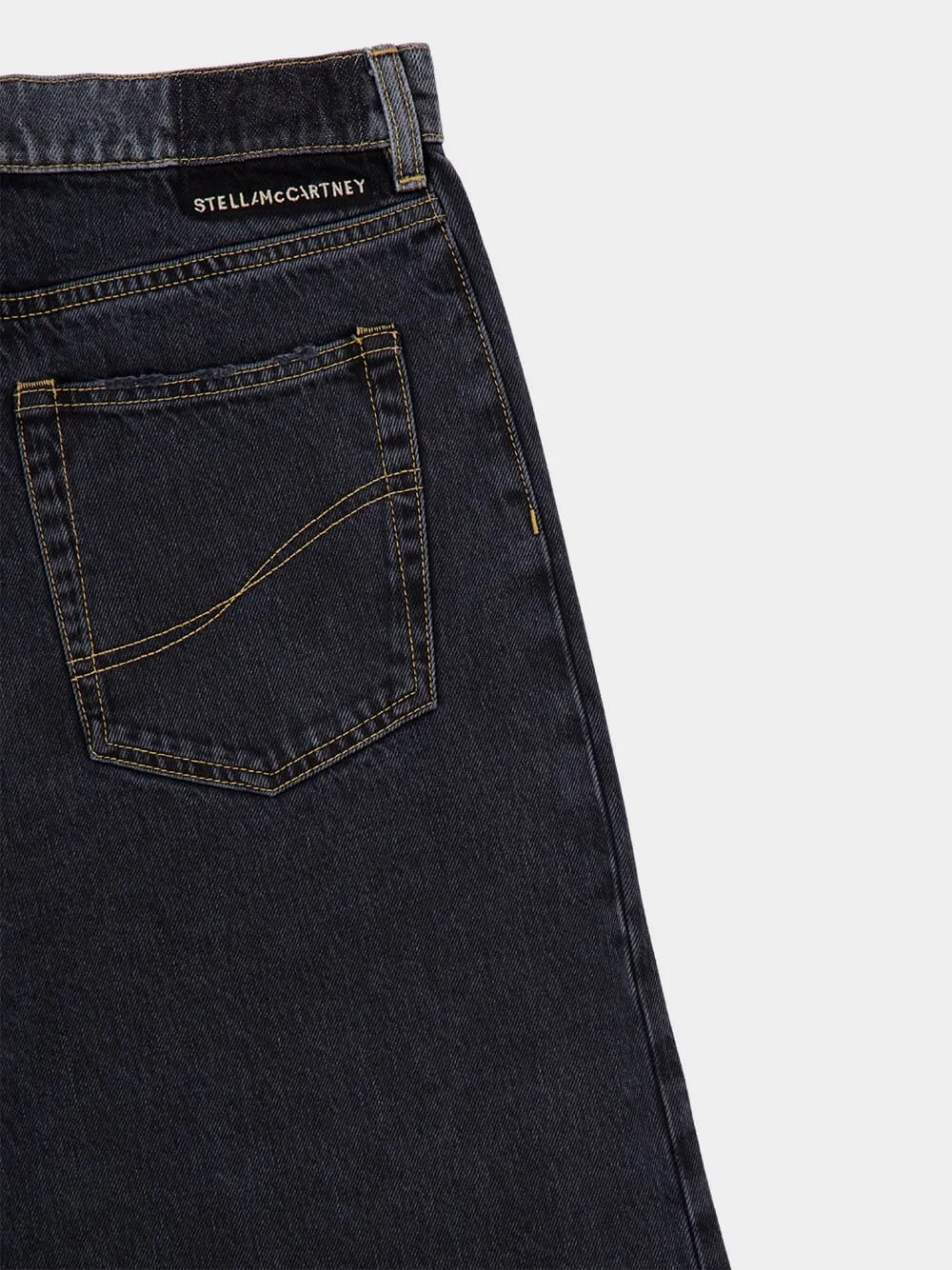 Two-Tone Black Wide-Leg Denim Jeans sold by Fashion Clinic product image thumbnail 4