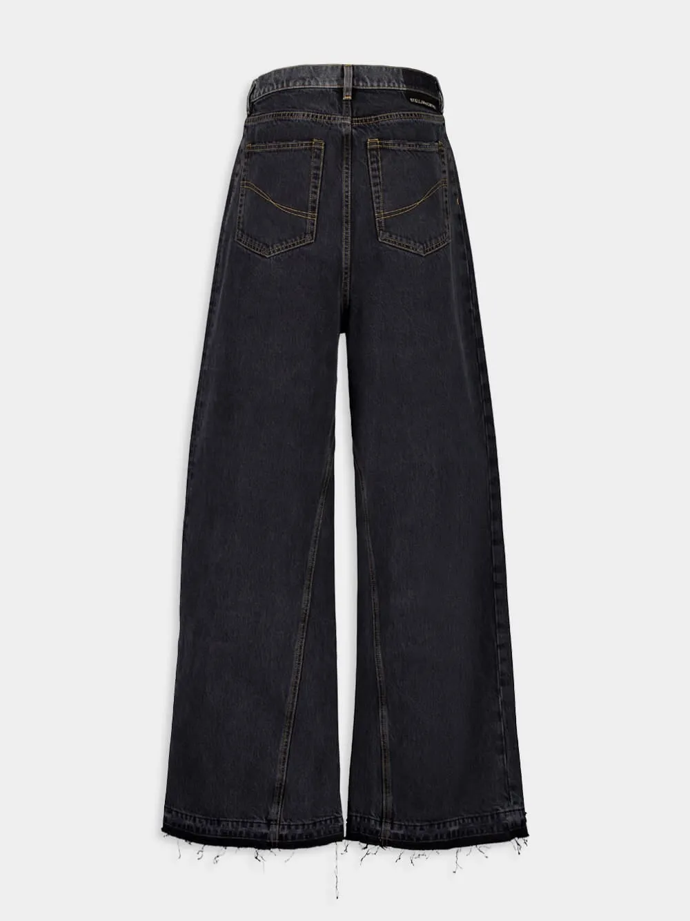 Two-Tone Black Wide-Leg Denim Jeans sold by Fashion Clinic product image thumbnail 2