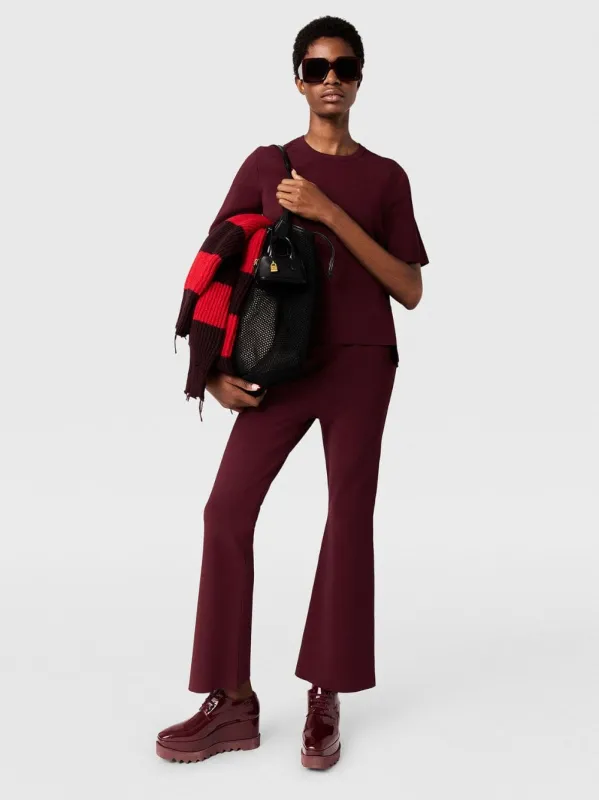 Bordeaux Knit Flared Trousers sold by Fashion Clinic