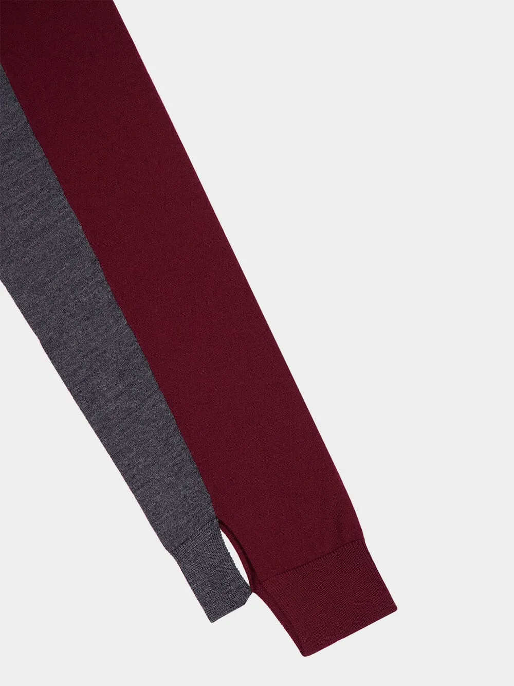 Grey and Bordeaux Cropped Wool Cardigan sold by Fashion Clinic product image thumbnail 5