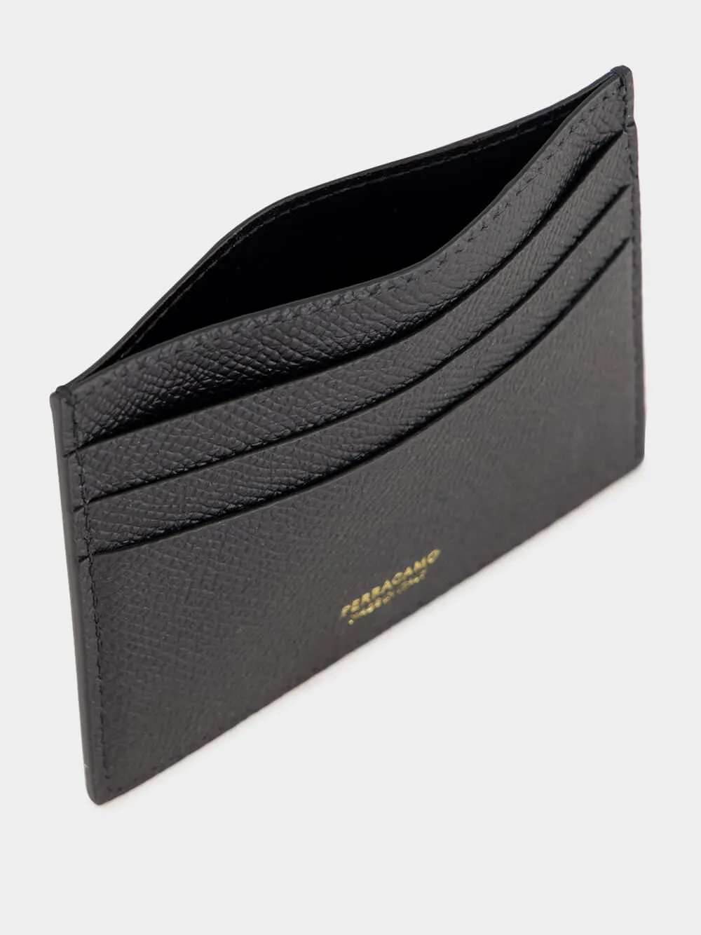 Black Micro Gancini Leather Card Case sold by Fashion Clinic product image thumbnail 3