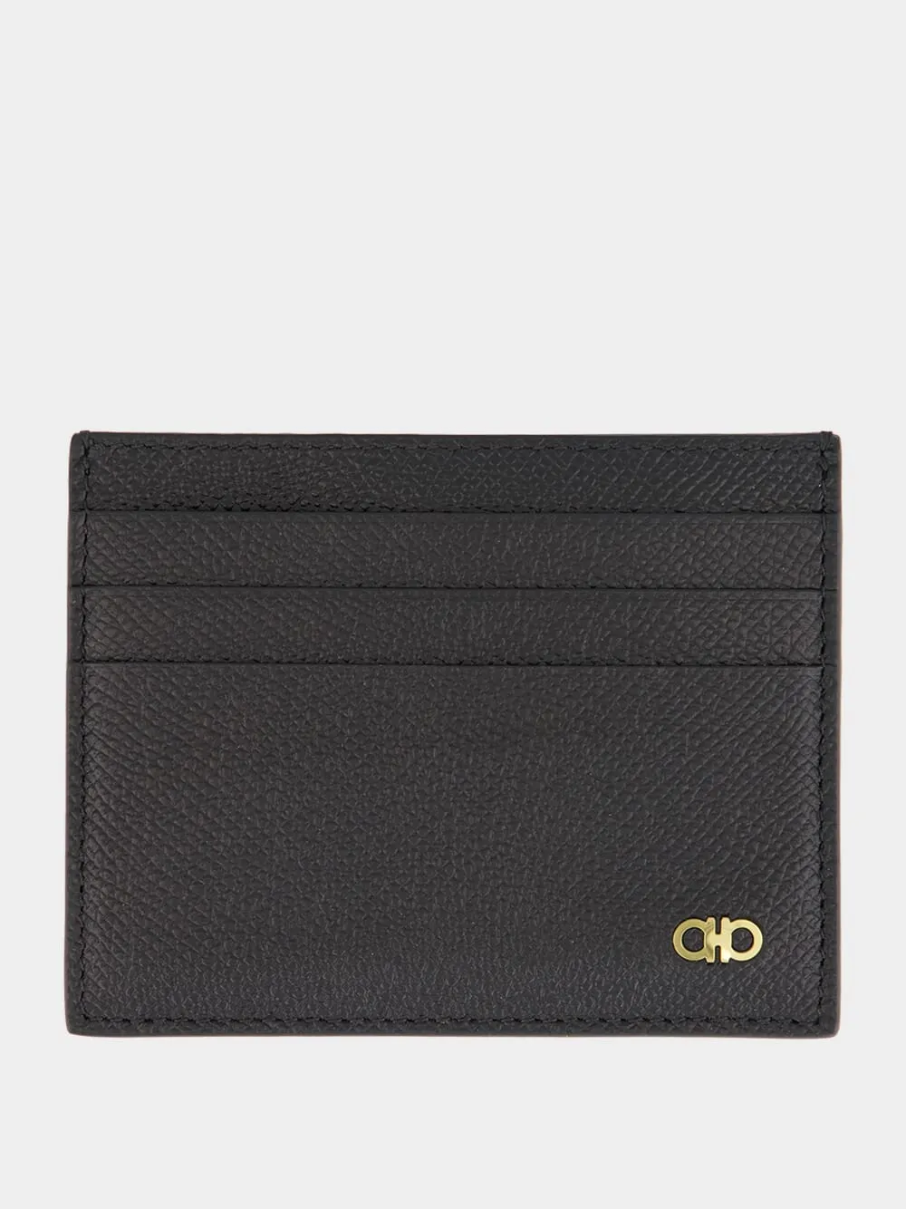 Black Micro Gancini Leather Card Case sold by Fashion Clinic