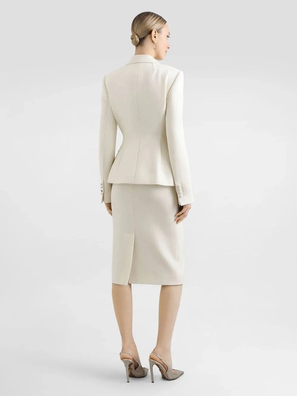 White Dolce Double Crêpe Jacket sold by Fashion Clinic product image thumbnail 4