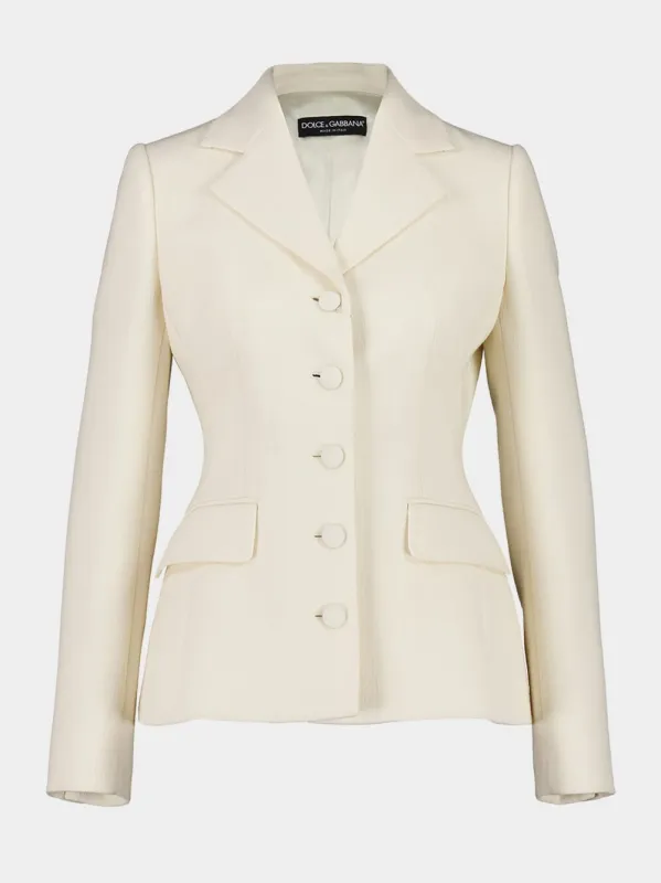 White Dolce Double Crêpe Jacket sold by Fashion Clinic
