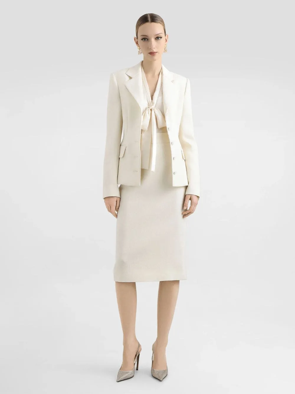 White Dolce Double Crêpe Jacket sold by Fashion Clinic product image thumbnail 2