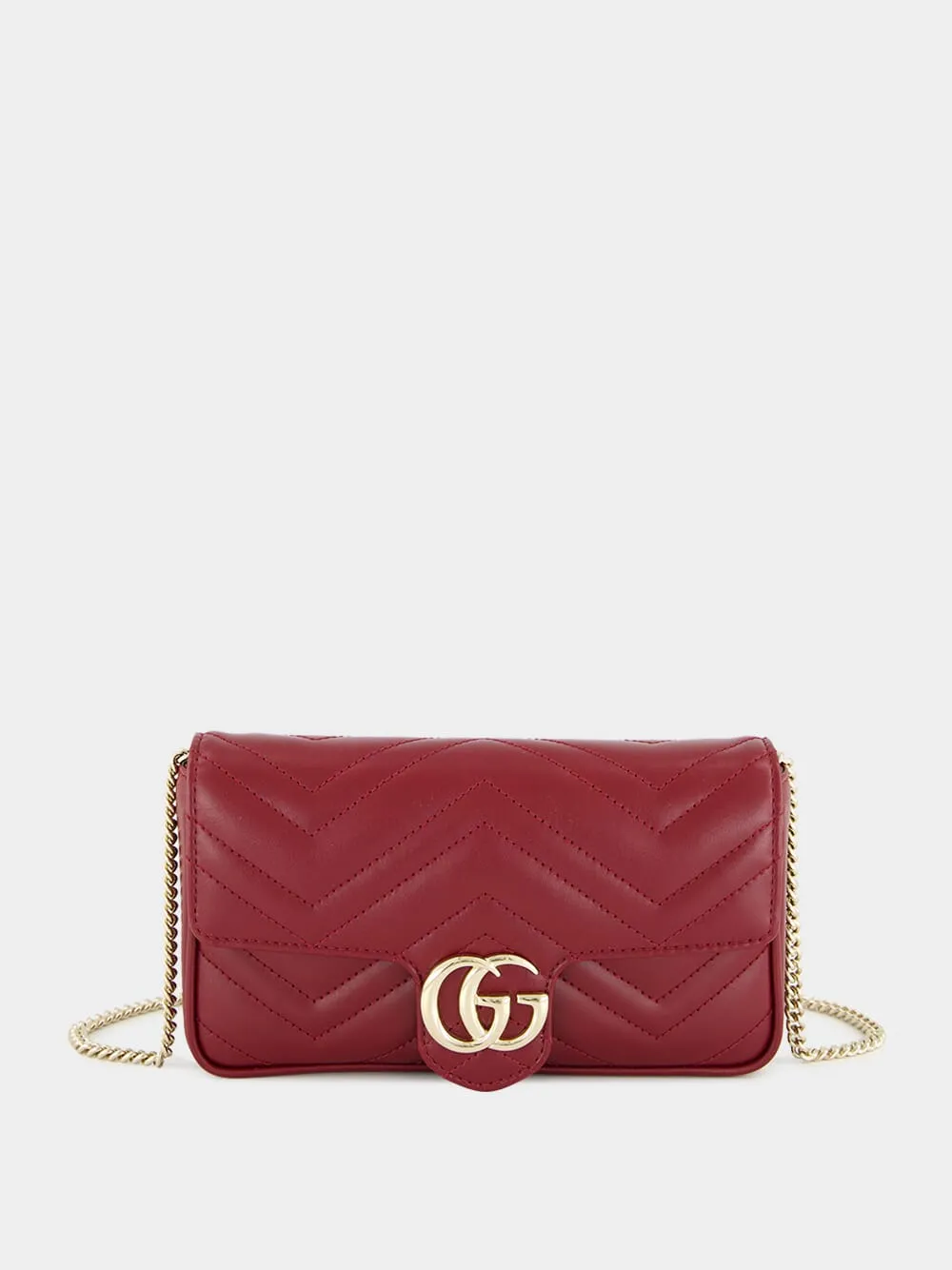 Rosso Ancora Red GG Marmont Small Bag sold by Fashion Clinic