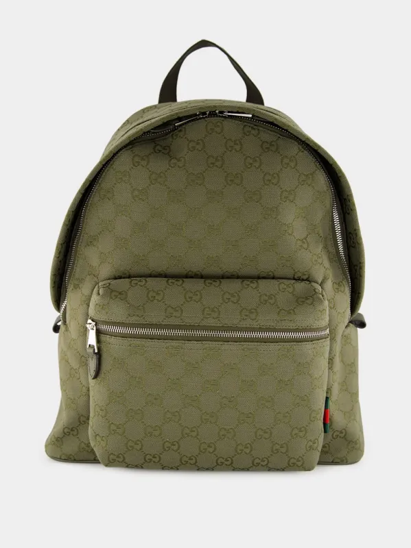Forest Green GG Canvas Medium Backpack sold by Fashion Clinic