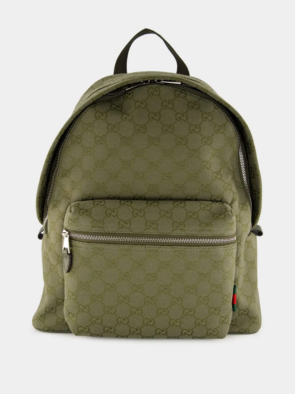 Forest Green GG Canvas Medium Backpack sold by Fashion Clinic
