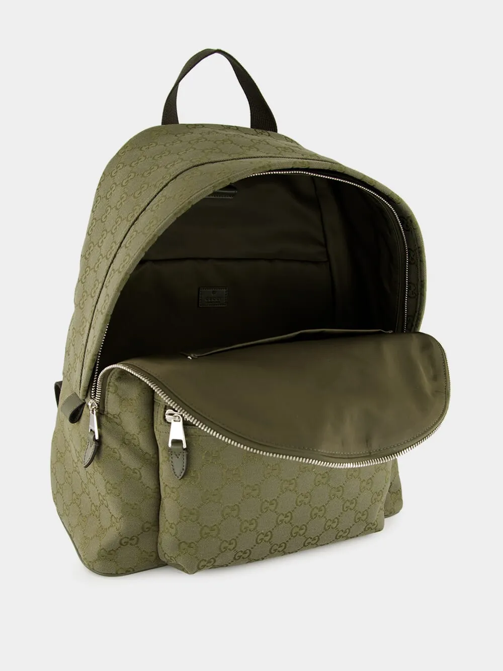 Forest Green GG Canvas Medium Backpack sold by Fashion Clinic product image thumbnail 5