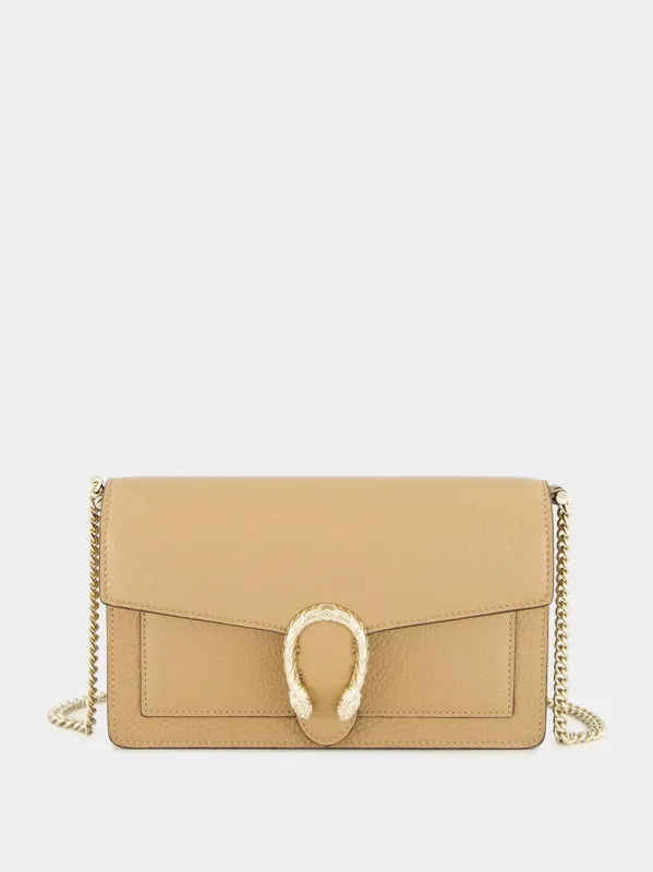 Beige Dionysus Mini Leather Shoulder Bag sold by Fashion Clinic