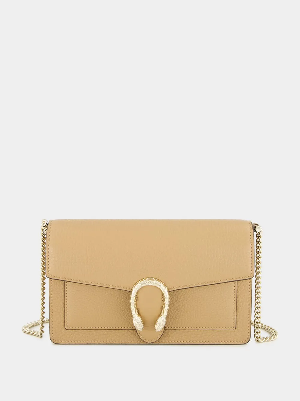 Beige Dionysus Mini Leather Shoulder Bag sold by Fashion Clinic