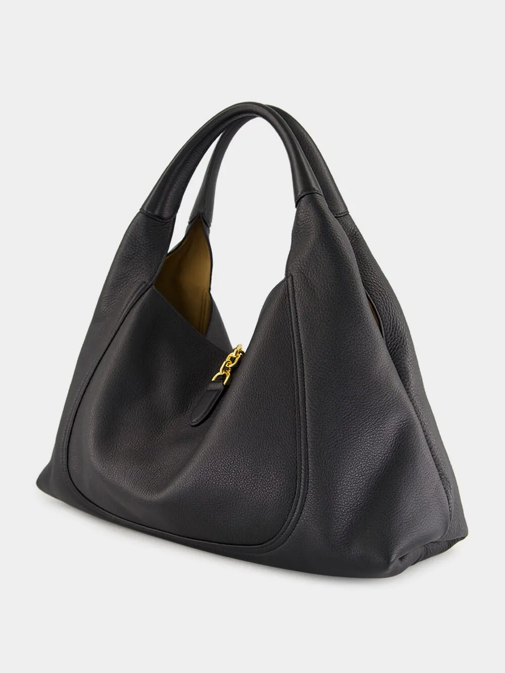 Black Leather Softbit Maxi Bag sold by Fashion Clinic product image thumbnail 4