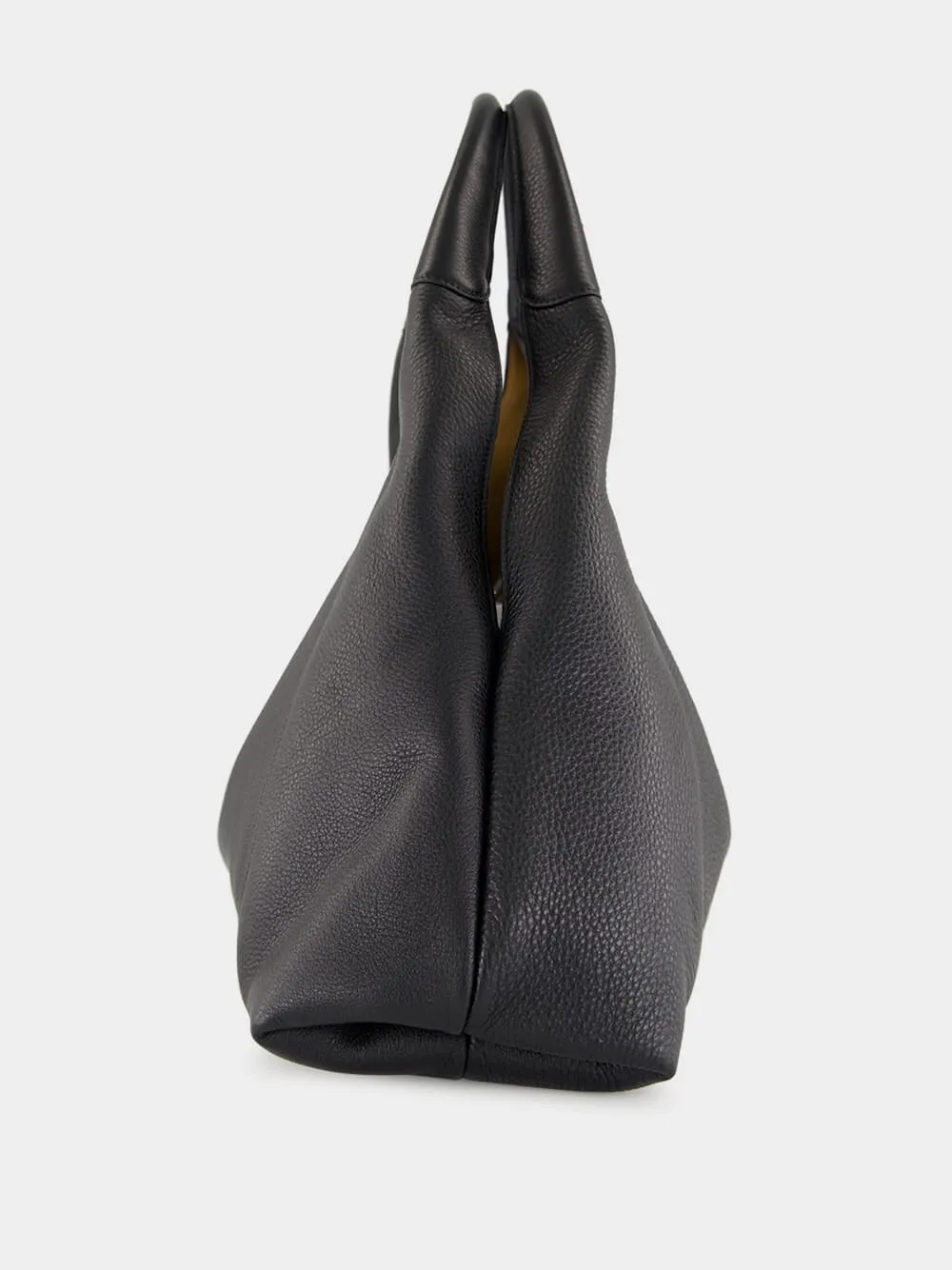 Black Leather Softbit Maxi Bag sold by Fashion Clinic product image thumbnail 3