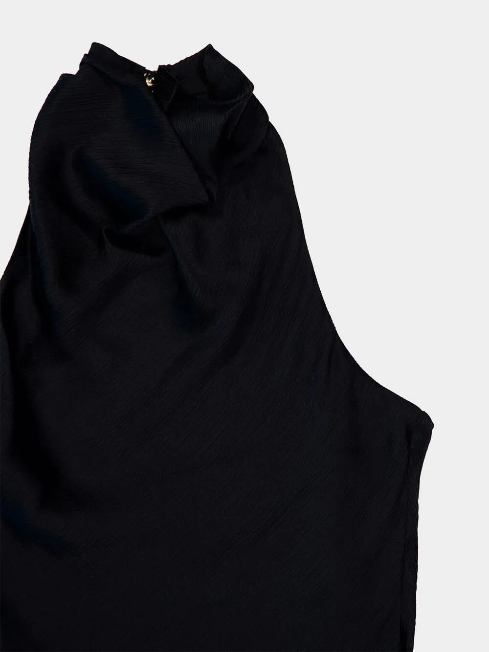 Black Backless Satin Draped Top sold by Fashion Clinic product image thumbnail 5