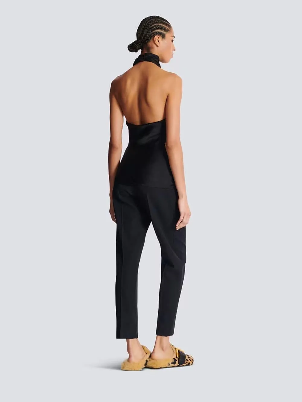 Black Backless Satin Draped Top sold by Fashion Clinic product image thumbnail 4
