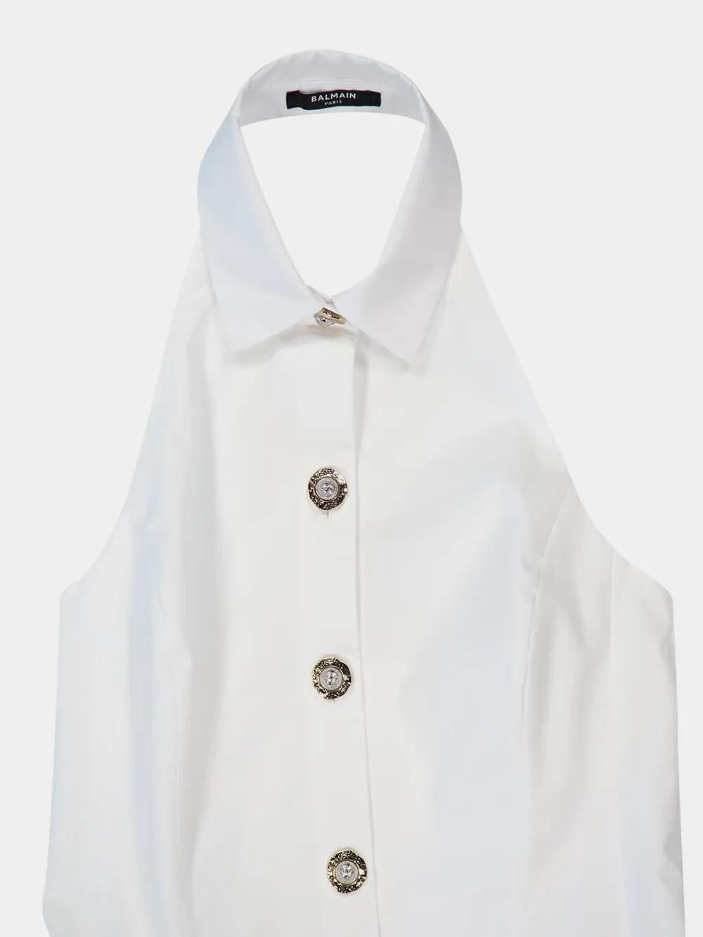 White Backless Poplin Mini Dress sold by Fashion Clinic product image thumbnail 5