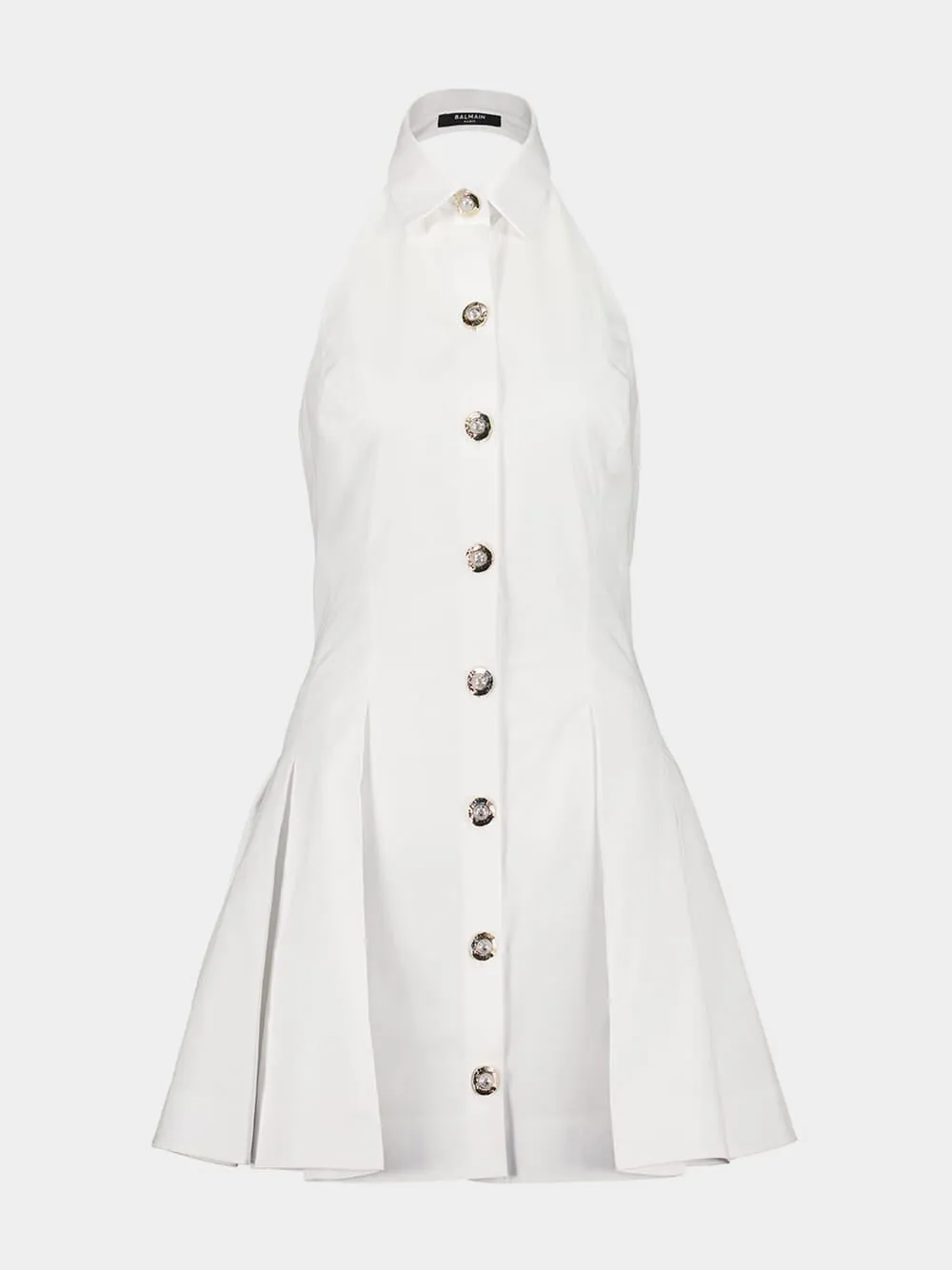 White Backless Poplin Mini Dress sold by Fashion Clinic product image thumbnail 2