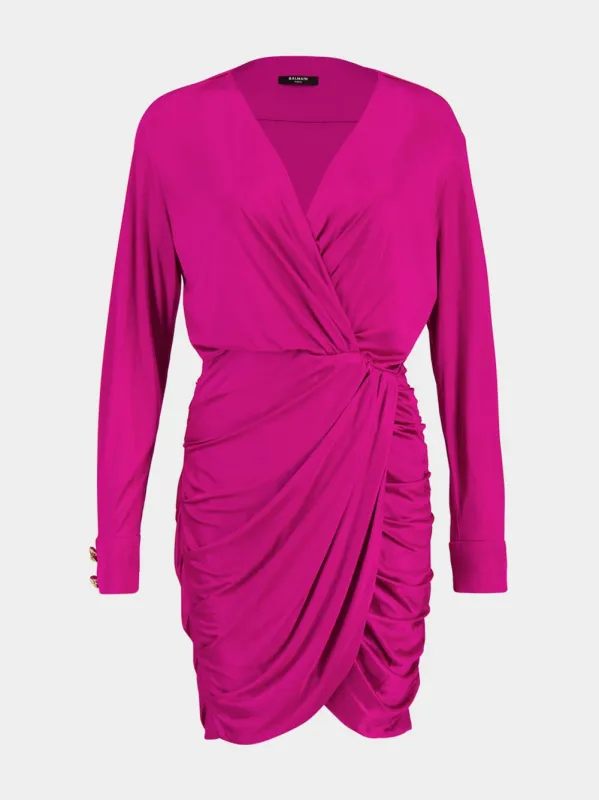 Pink Draped Interlock Jersey Mini Dress sold by Fashion Clinic