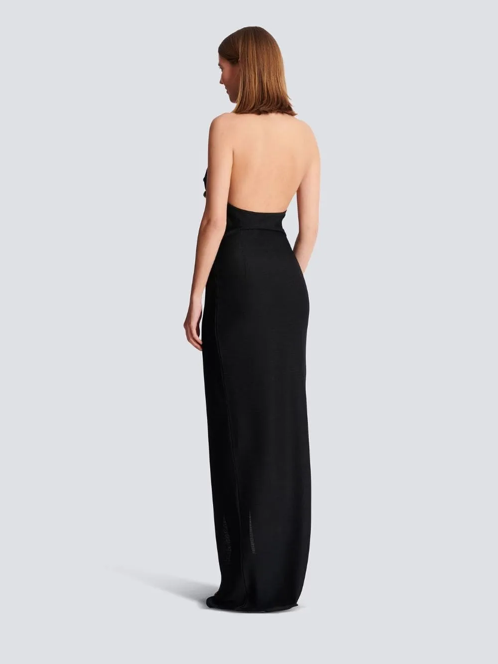 Black Halterneck Knit Maxi Dress sold by Fashion Clinic product image thumbnail 3