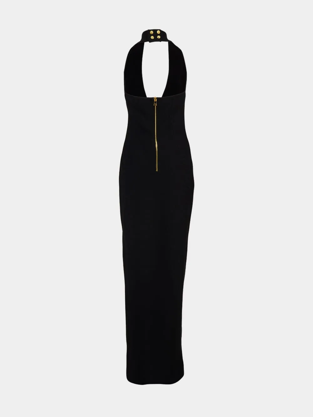 Black Halterneck Knit Maxi Dress sold by Fashion Clinic product image thumbnail 4