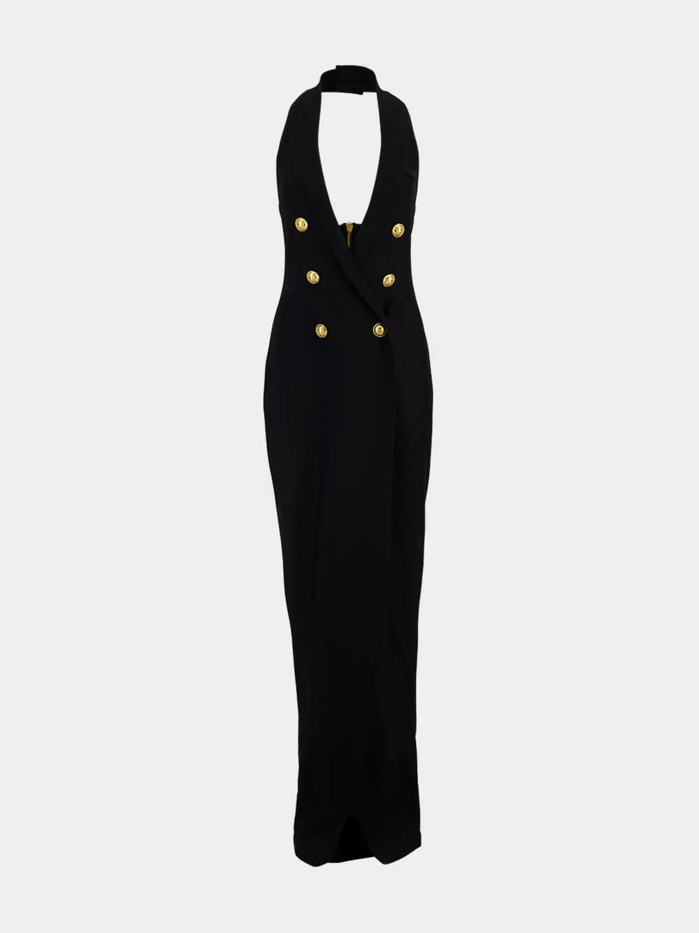 Black Halterneck Knit Maxi Dress sold by Fashion Clinic product image thumbnail 2