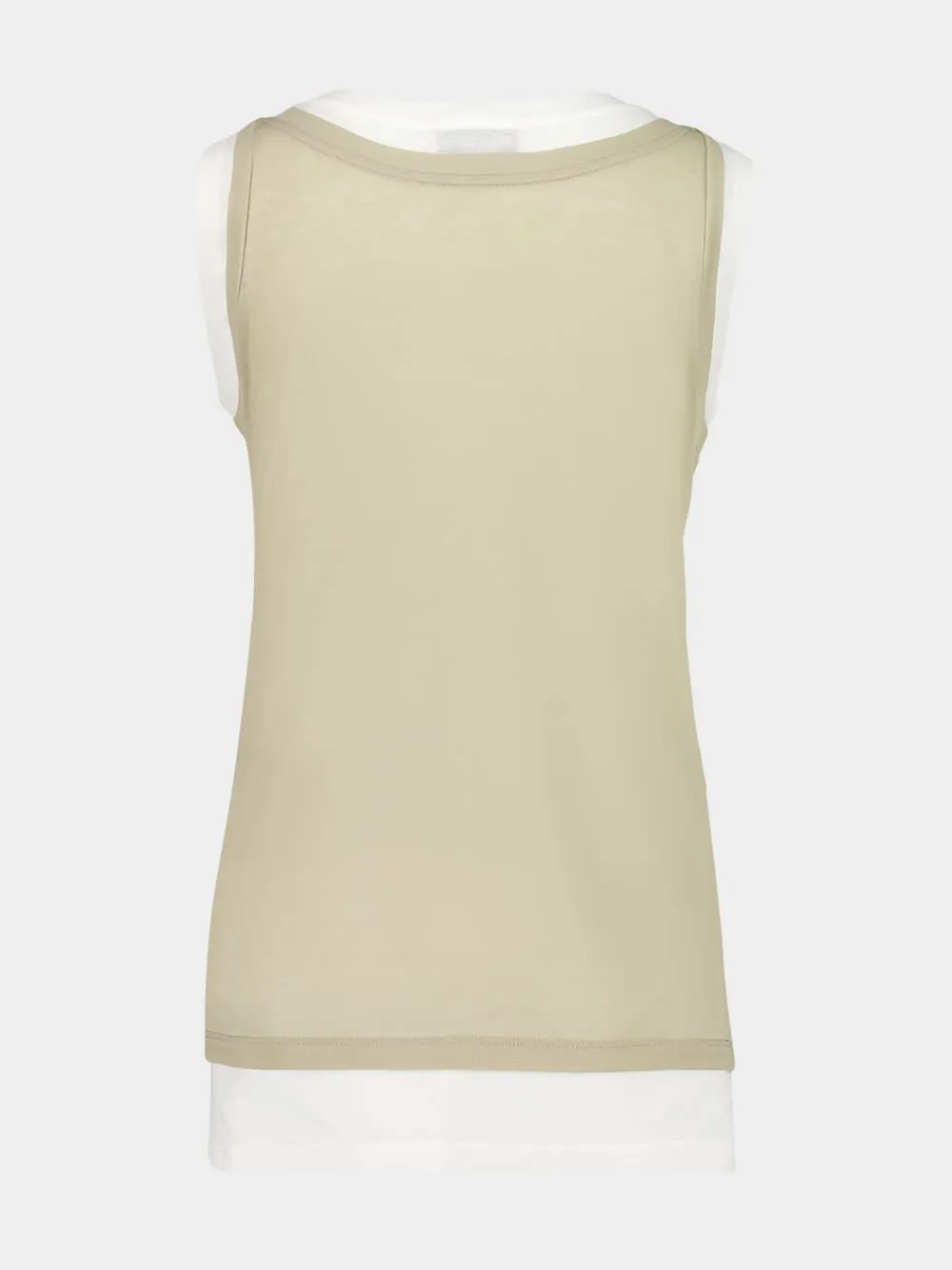 White and Pumice Ribbed Jersey Tank Top sold by Fashion Clinic product image thumbnail 4