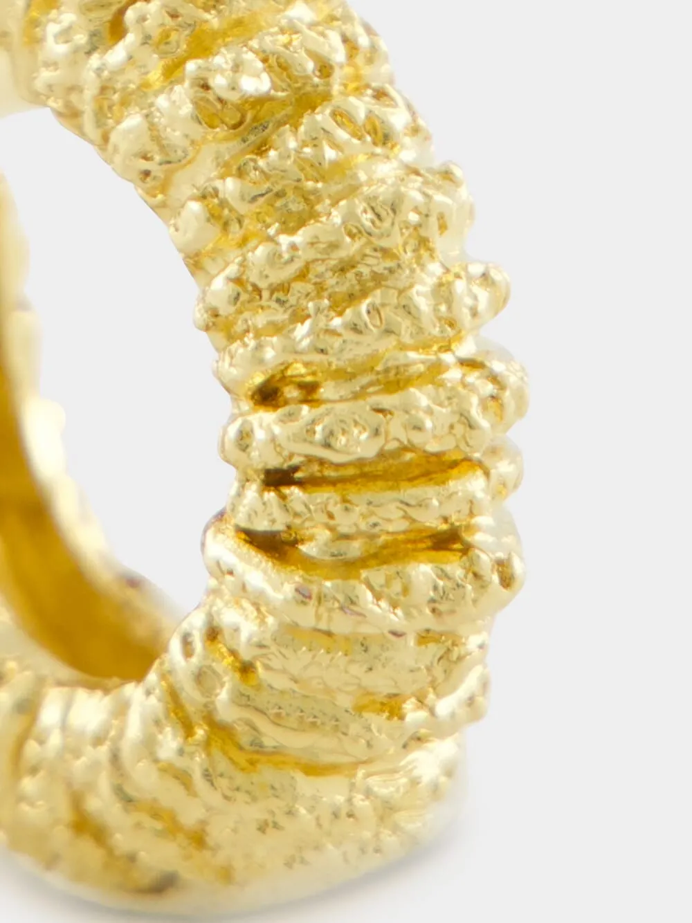 Amulet 18k Gold-Plated Midi Hoop Earrings sold by Fashion Clinic product image thumbnail 5