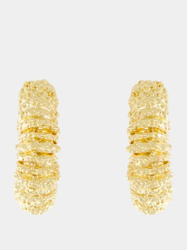 Amulet 18k Gold-Plated Midi Hoop Earrings sold by Fashion Clinic