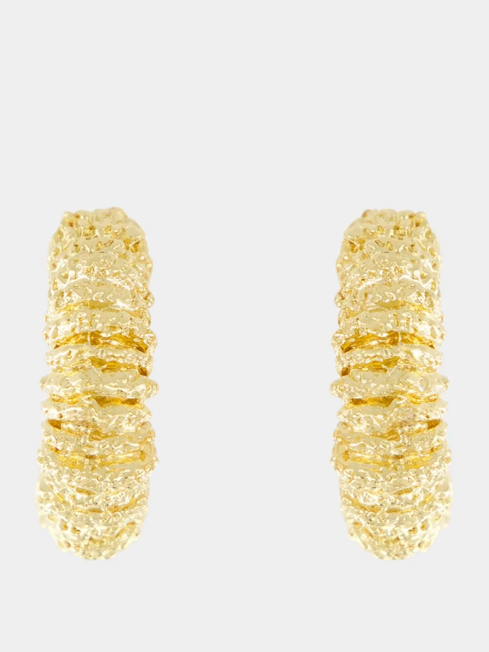 Amulet 18k Gold-Plated Midi Hoop Earrings sold by Fashion Clinic