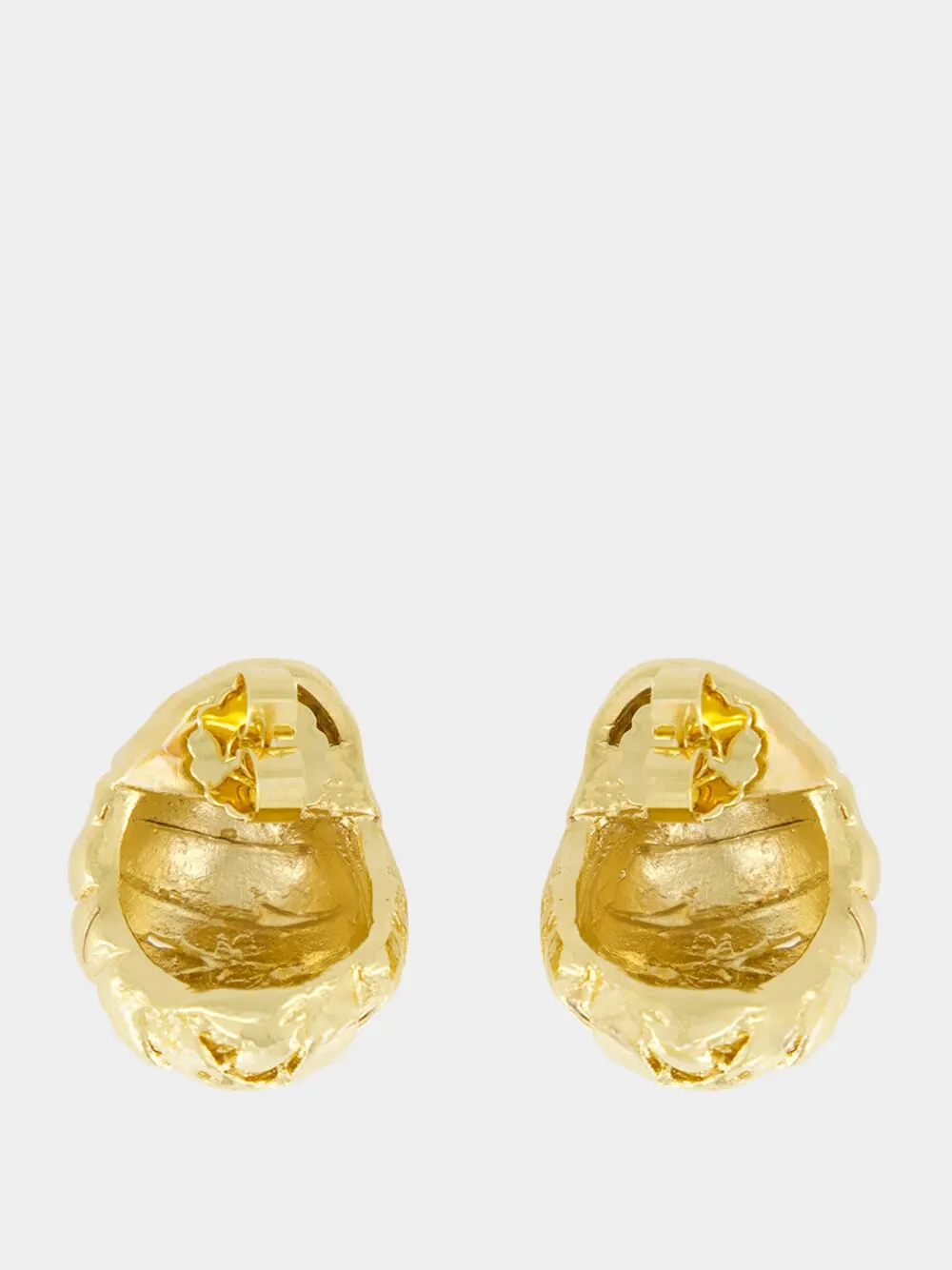 Juno 18k Gold-Plated Textured Earring sold by Fashion Clinic product image thumbnail 3