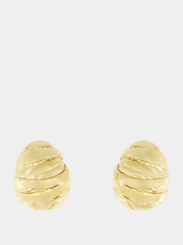 Juno 18k Gold-Plated Textured Earring sold by Fashion Clinic