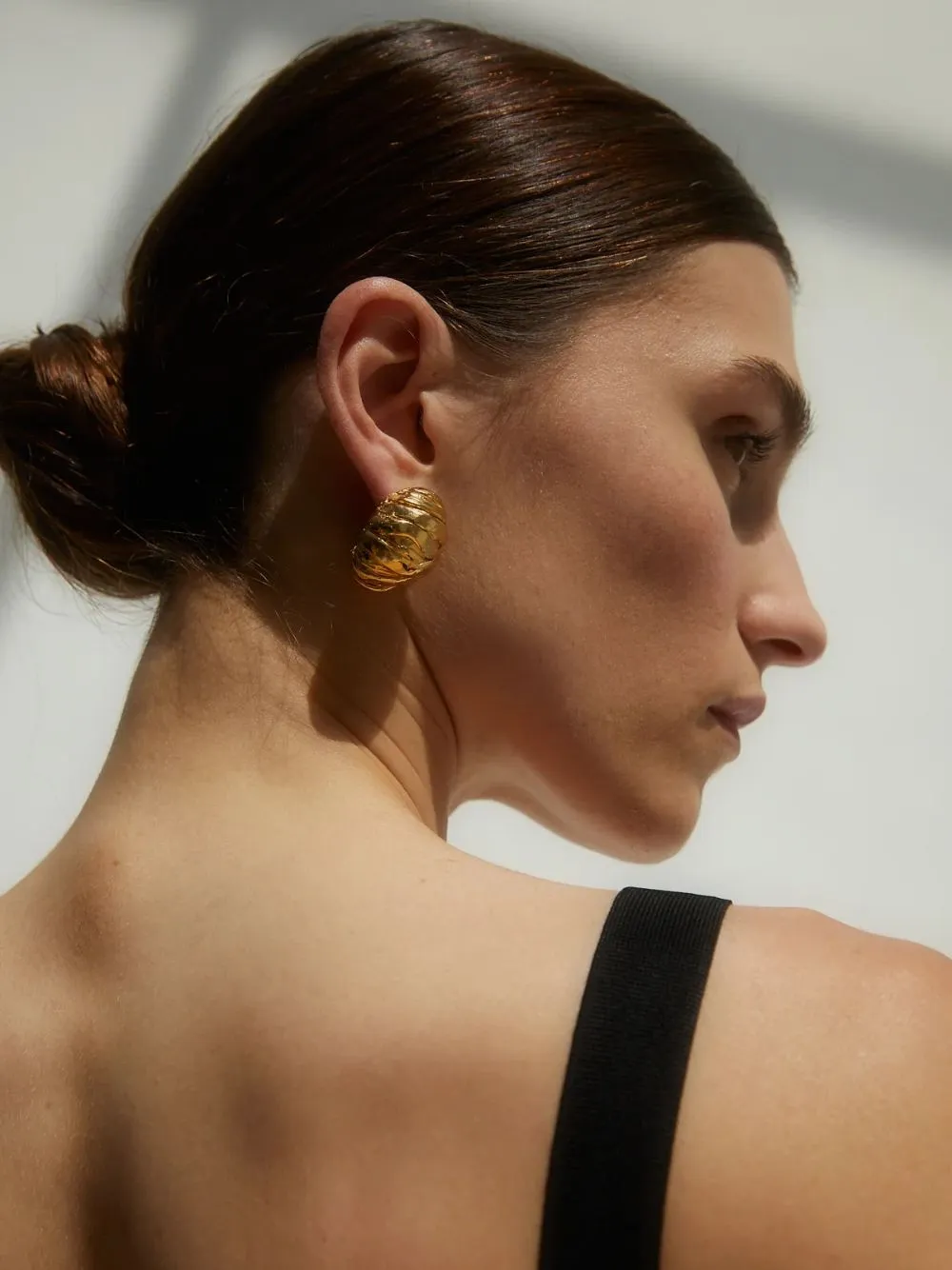 Juno 18k Gold-Plated Textured Earring sold by Fashion Clinic product image thumbnail 2