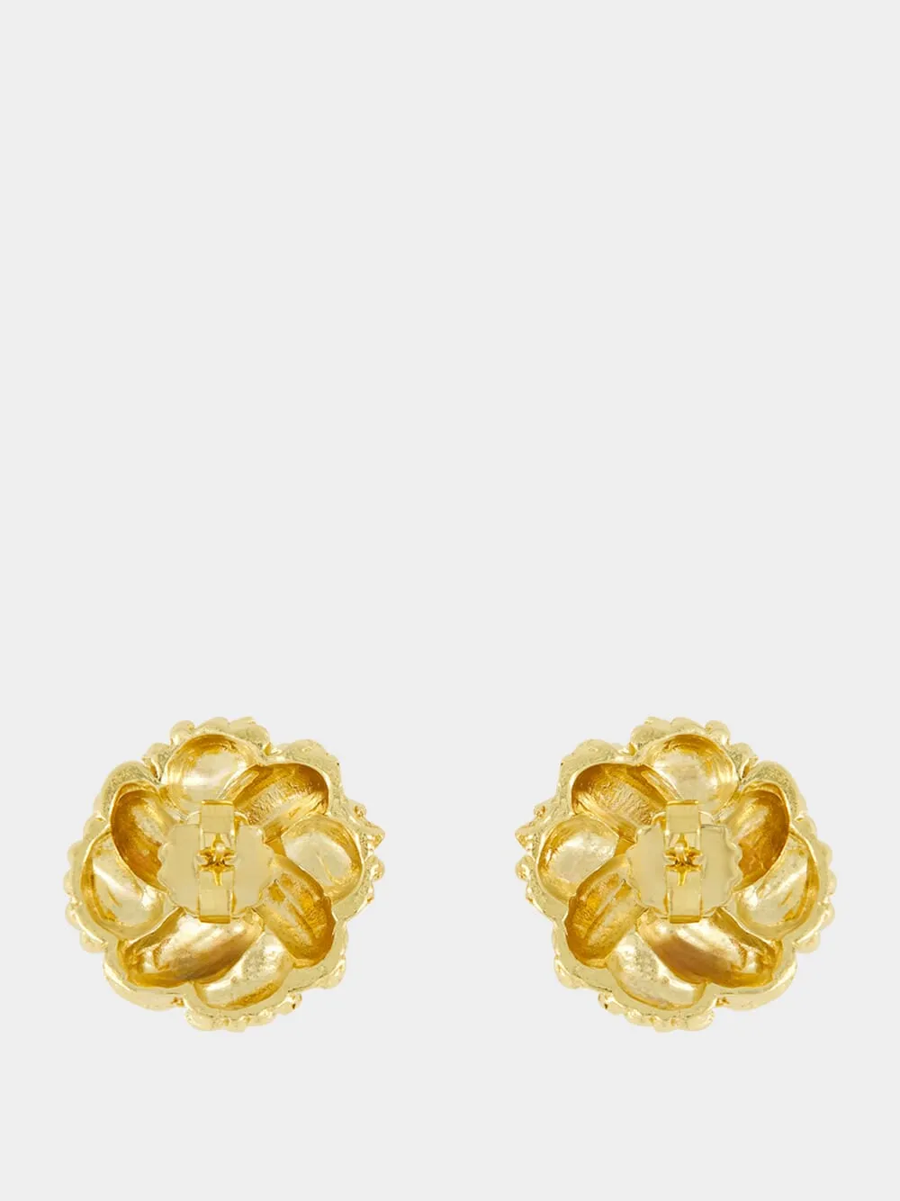 Ares 18k Gold-Plated Textured Earrings sold by Fashion Clinic product image thumbnail 2