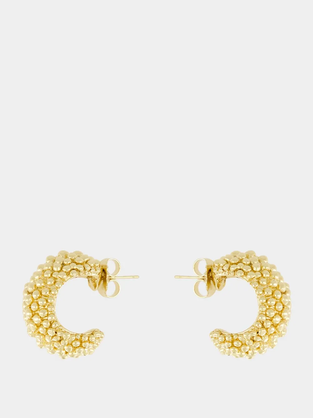 Simone 18k Gold-Plated Textured Earrings sold by Fashion Clinic product image thumbnail 2