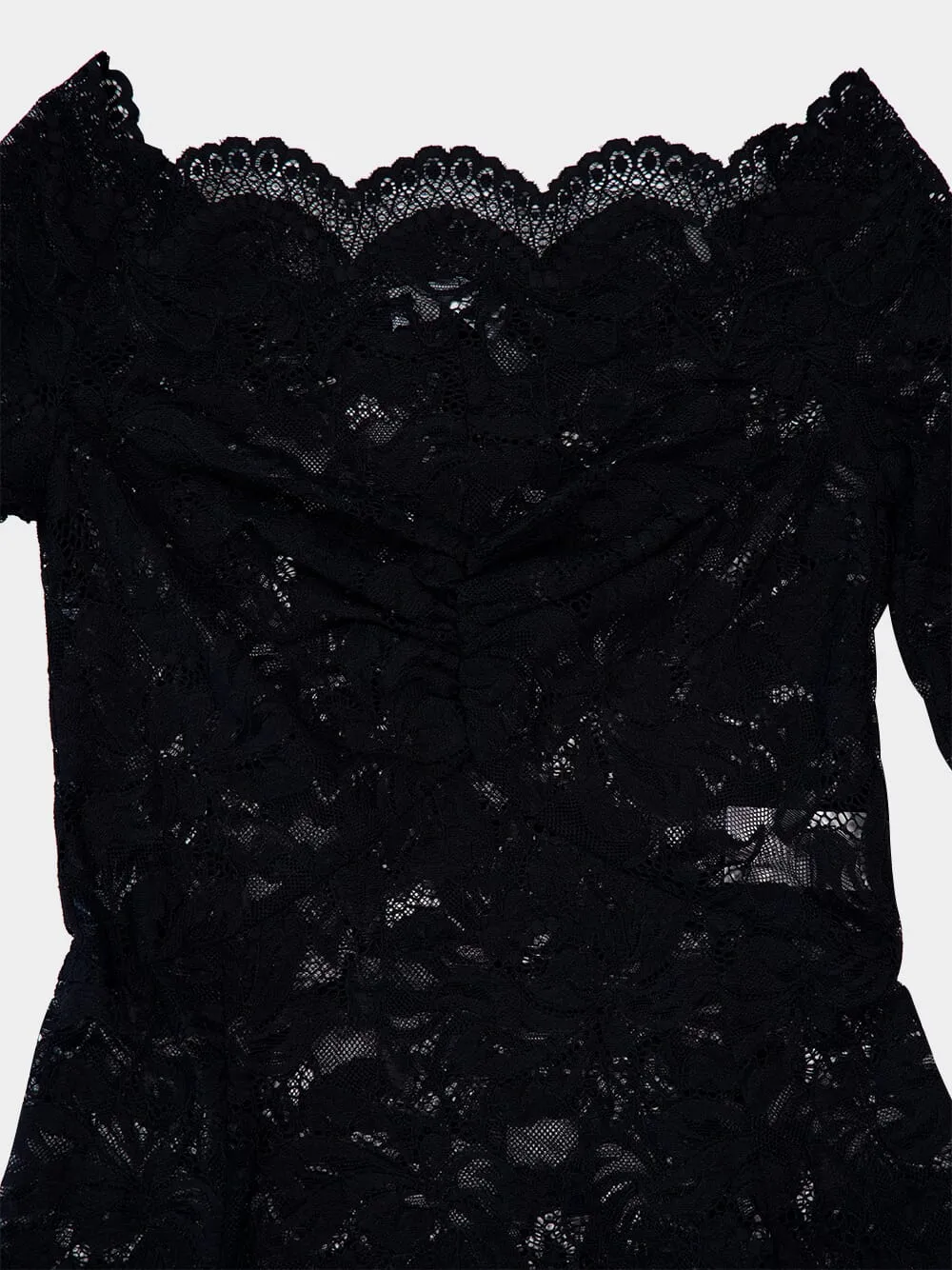 Long Black Lace Bardot Dress sold by Fashion Clinic product image thumbnail 3